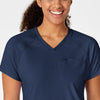 RENEW Women's Yoga V-Neck Scrub Top - Navy