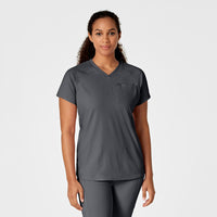 RENEW Women's Yoga V-Neck Scrub Top - Pewter