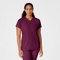 RENEW Women's Yoga V-Neck Scrub Top - Wine