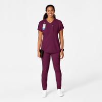 RENEW Women's Yoga V-Neck Scrub Top - Wine