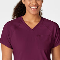 RENEW Women's Yoga V-Neck Scrub Top - Wine