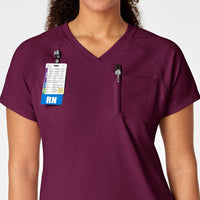 RENEW Women's Yoga V-Neck Scrub Top - Wine