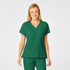 W123 Women's Flex Back Fashion V-Neck Scrub Top - Hunter