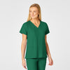 W123 Women's Flex Back Fashion V-Neck Scrub Top - Hunter