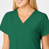 W123 Women's Flex Back Fashion V-Neck Scrub Top - Hunter