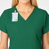 W123 Women's Flex Back Fashion V-Neck Scrub Top - Hunter