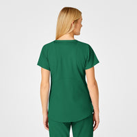 W123 Women's Flex Back Fashion V-Neck Scrub Top - Hunter