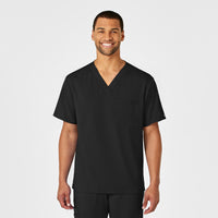 Pro Black V-Neck Scrub Top