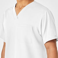 PRO Men's V-Neck Scrub Top - White