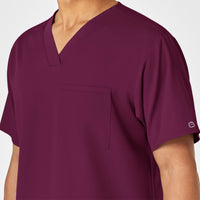 PRO Men's V-Neck Scrub Top - Wine