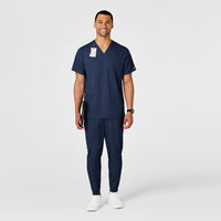 WonderWink PRO Men's Multi-Pocket V-Neck Scrub Top - Navy