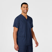 WonderWink PRO Men's Multi-Pocket V-Neck Scrub Top - Navy