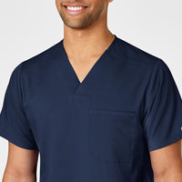 WonderWink PRO Men's Multi-Pocket V-Neck Scrub Top - Navy