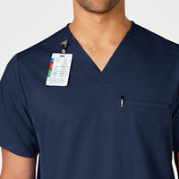 WonderWink PRO Men's Multi-Pocket V-Neck Scrub Top - Navy