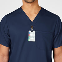 WonderWink PRO Men's Multi-Pocket V-Neck Scrub Top - Navy