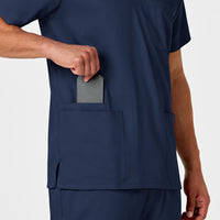 WonderWink PRO Men's Multi-Pocket V-Neck Scrub Top - Navy