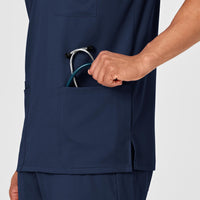 WonderWink PRO Men's Multi-Pocket V-Neck Scrub Top - Navy