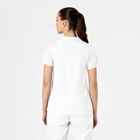 WonderWink W123 Women's Collar Scrub Top - White