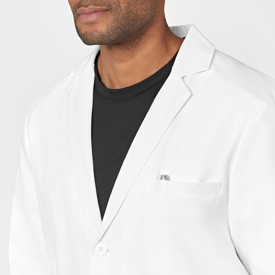 WonderWink Slate Men's 34 Inch Doctors Coat - White