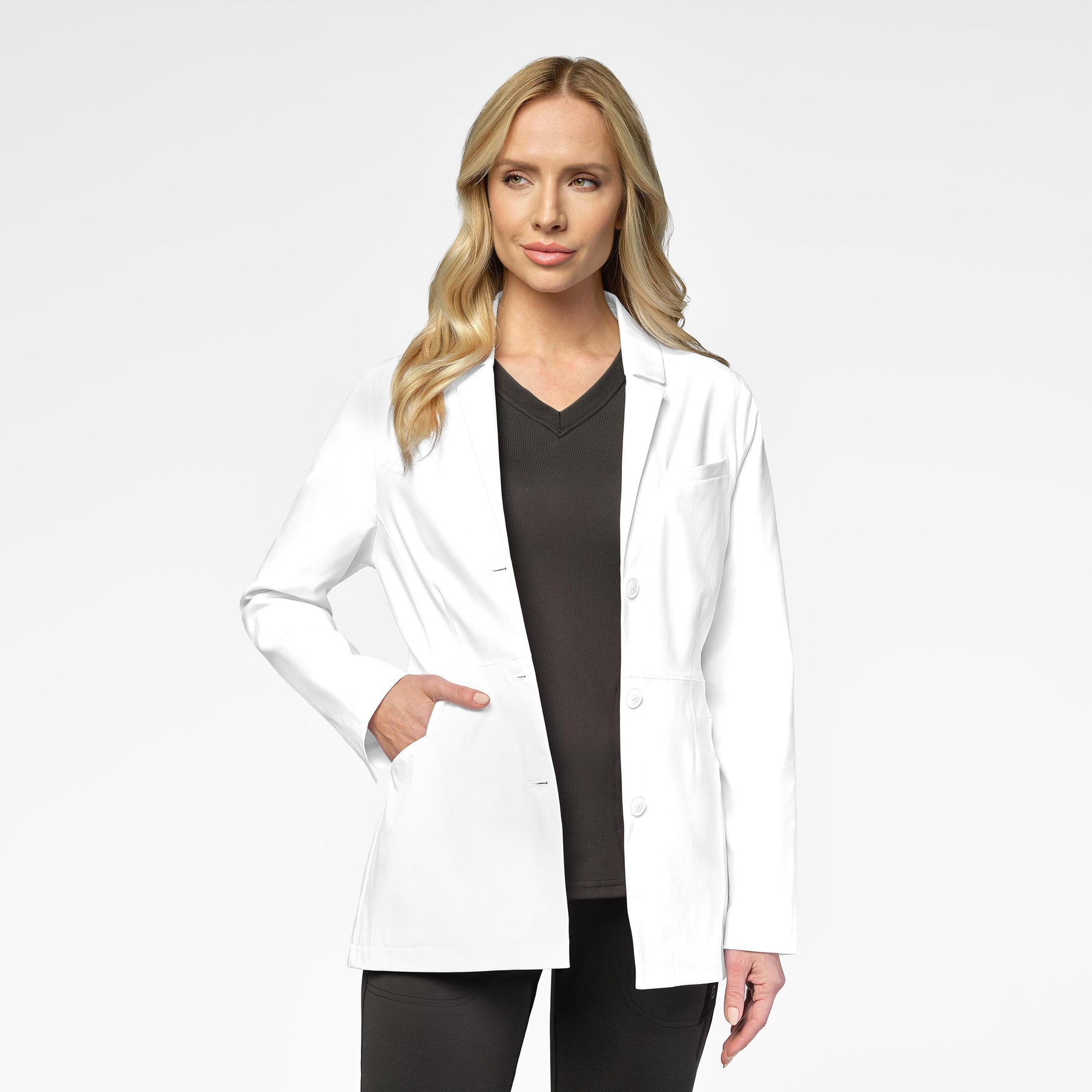 WonderWink Slate Women's 28 Inch Doctors Coat - White