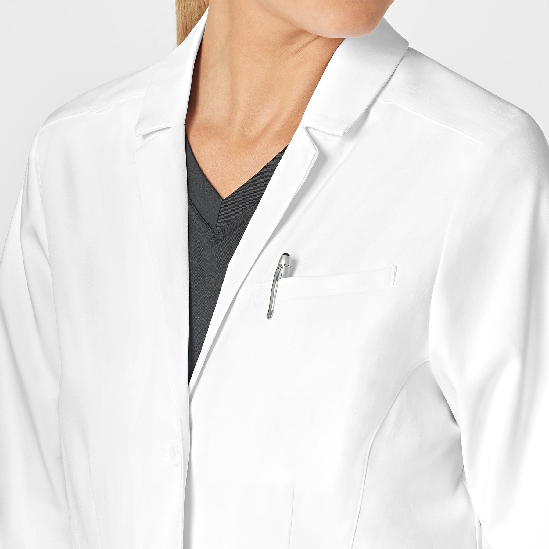 WonderWink Slate Women's 28 Inch Doctors Coat - White