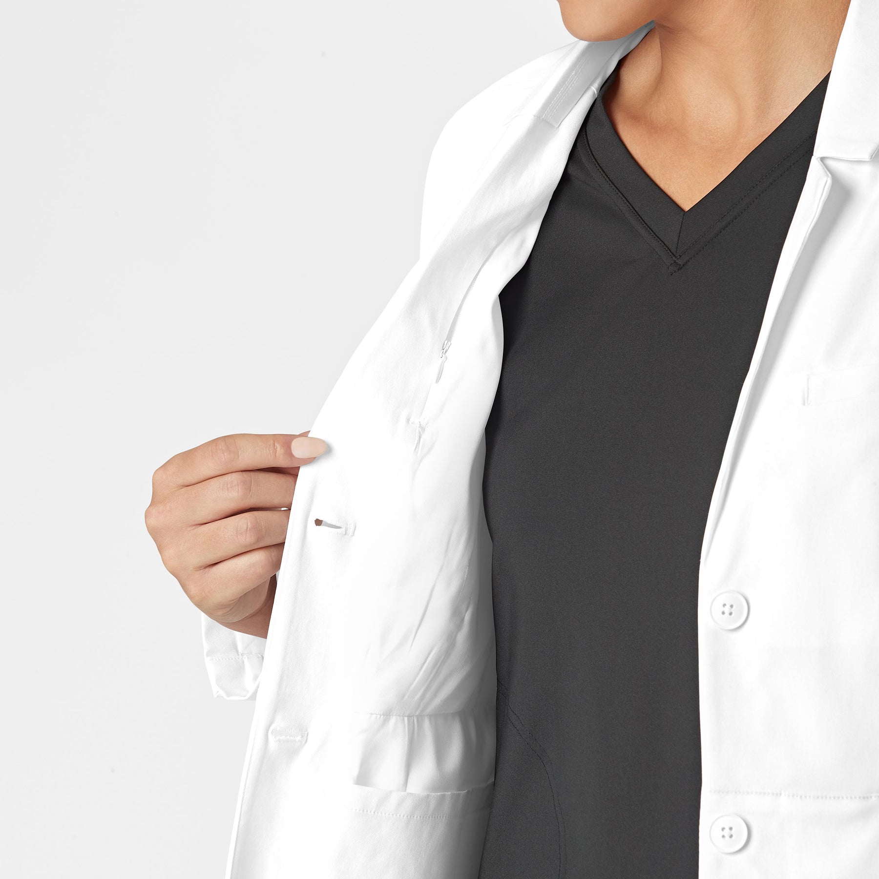WonderWink Slate Women's 28 Inch Doctors Coat - White