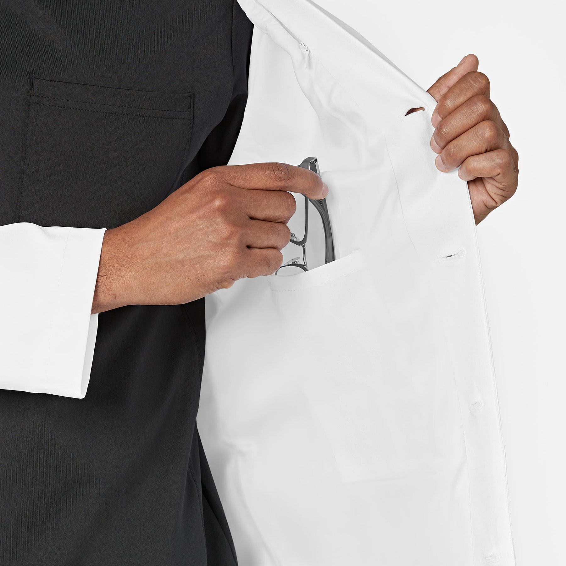 Wink Slate Men's 38 Inch Doctors Coat - White