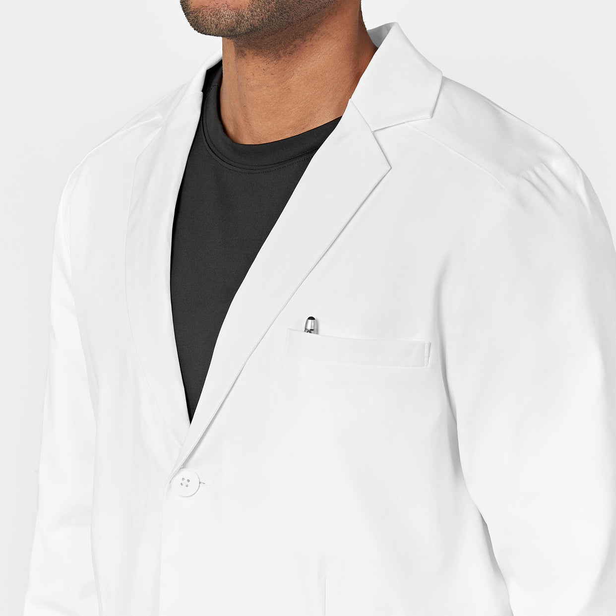 Slate Men's 38 Inch Doctors Coat - White