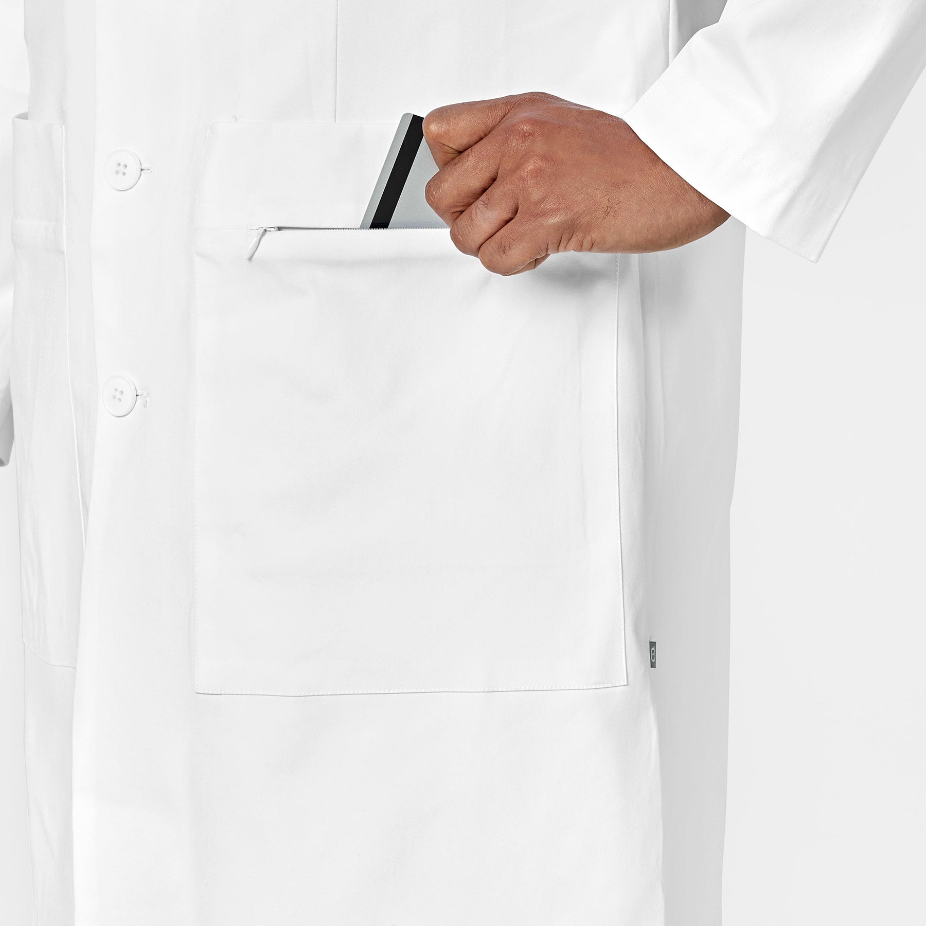 Wink Slate Men's 38 Inch Doctors Coat - White
