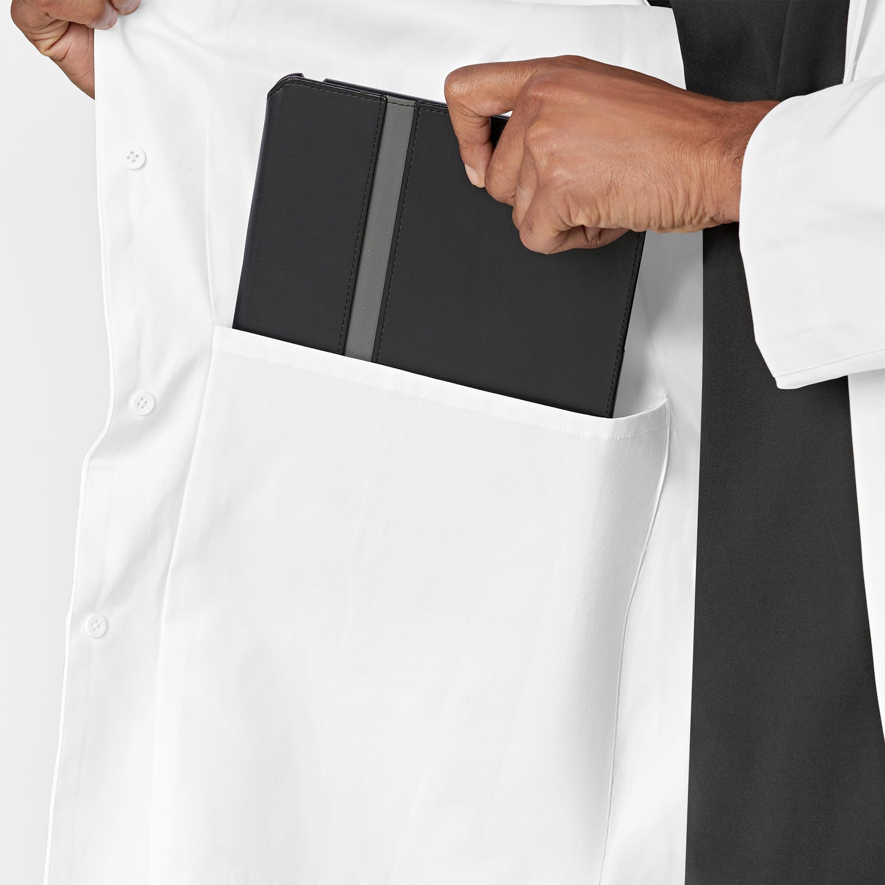 Wink Slate Men's 38 Inch Doctors Coat - White