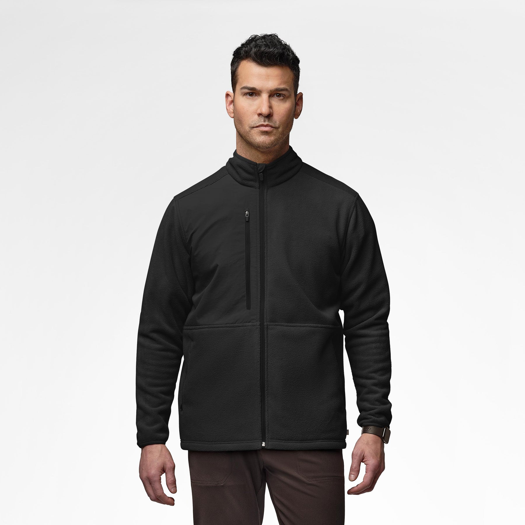 Mens Black Fleece Jacket