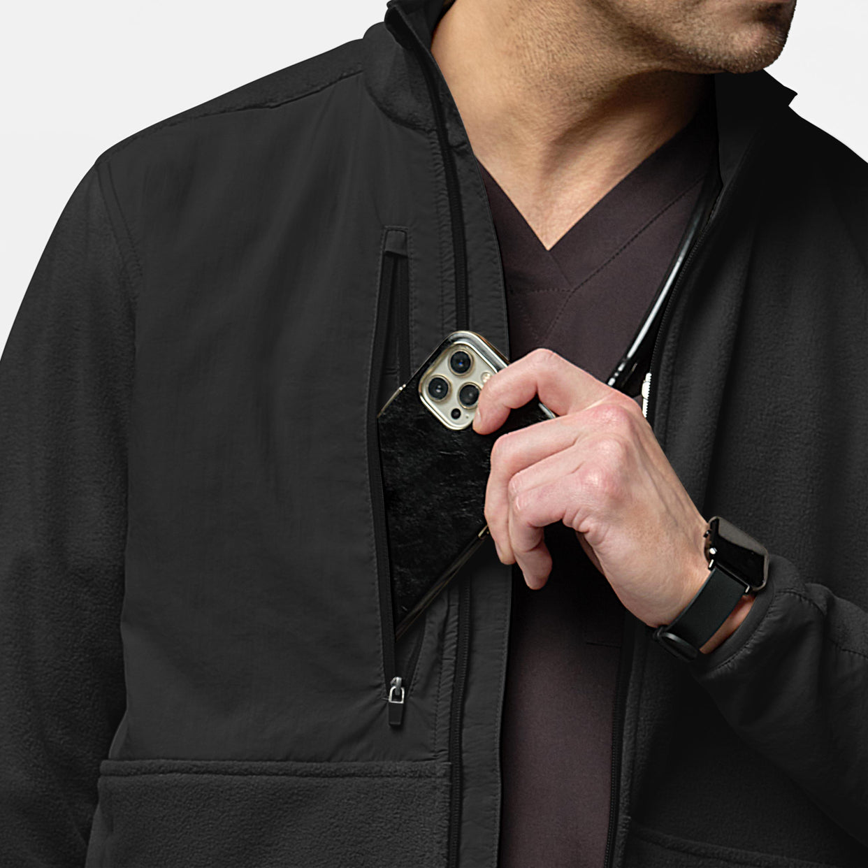 Slate Men's Micro Fleece Zip Jacket - Black
