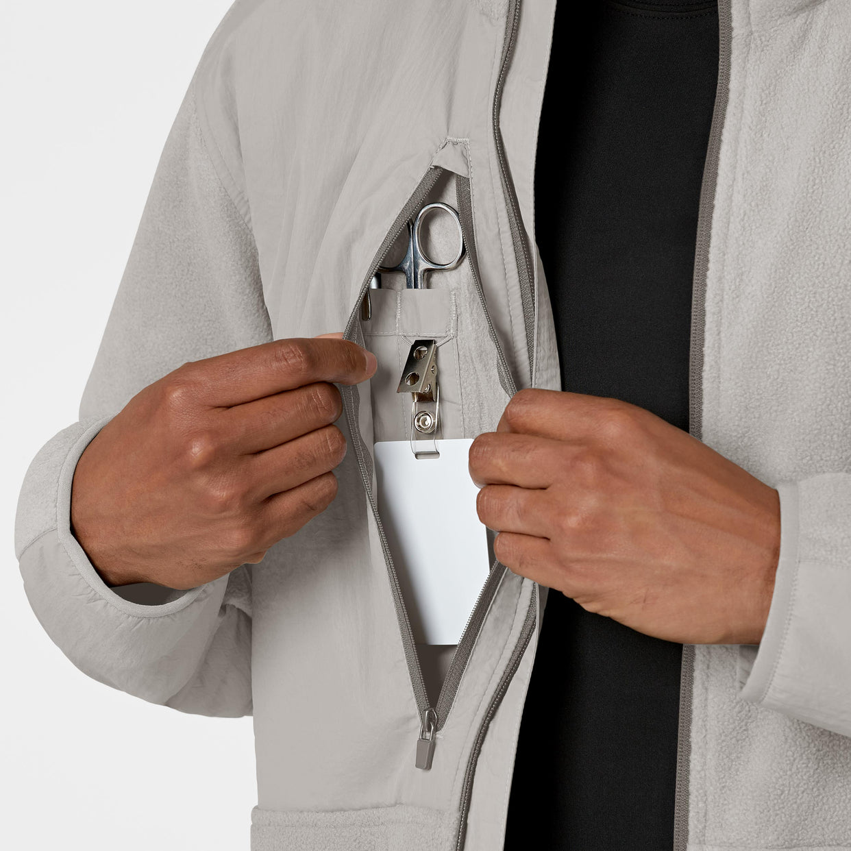 Slate Men's Micro Fleece Zip Jacket - Taupe