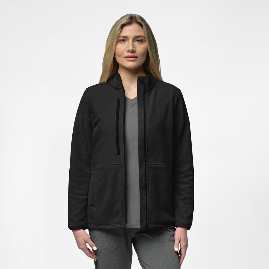 Essentials Womens Full-zip Polar Fleece Jacket,, Black