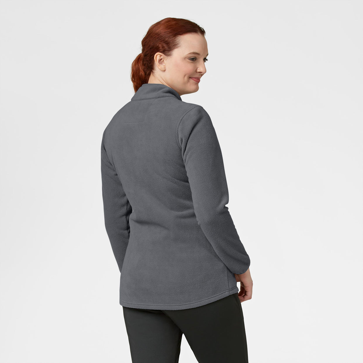Women's Micro Fleece Zip Jacket Pewter Back
