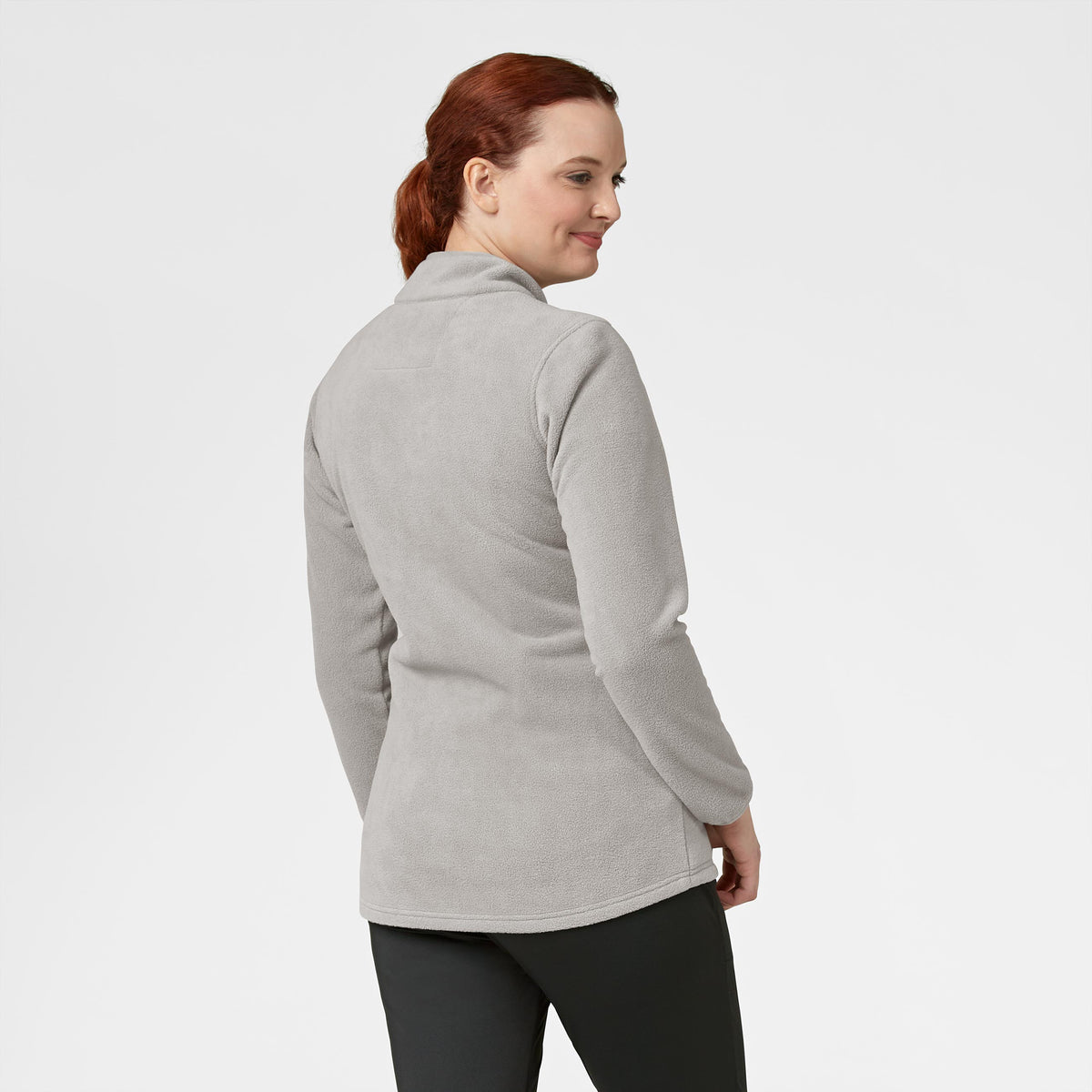 Women's Micro Fleece Zip Jacket Taupe Back