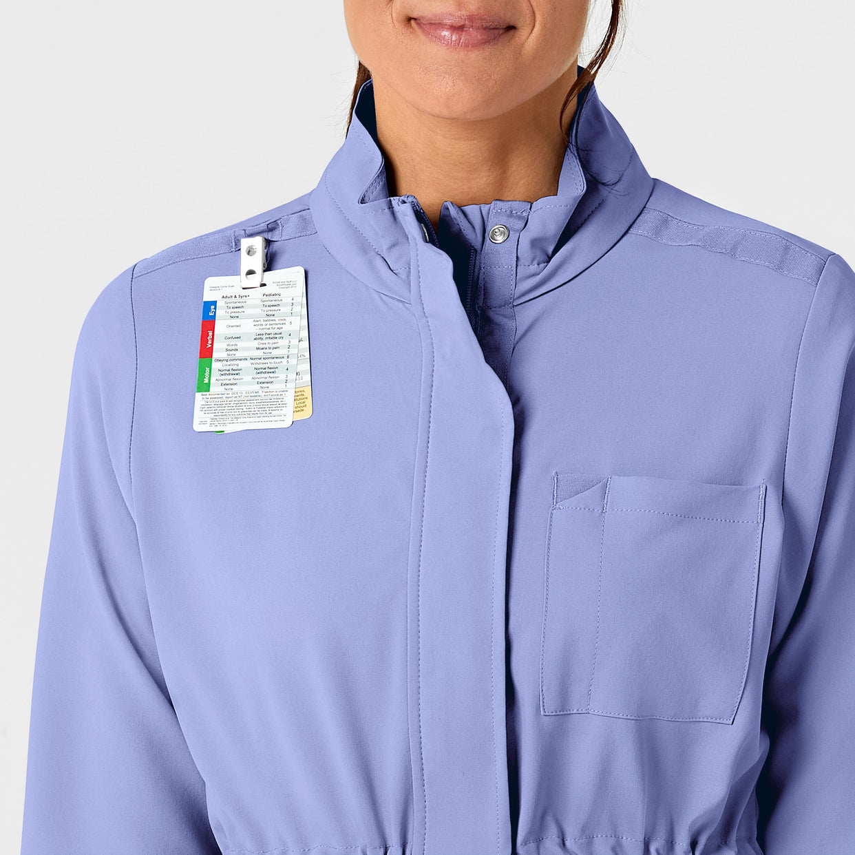 WonderWink RENEW Women's Convertible Hood Fashion Jacket - Ceil Blue