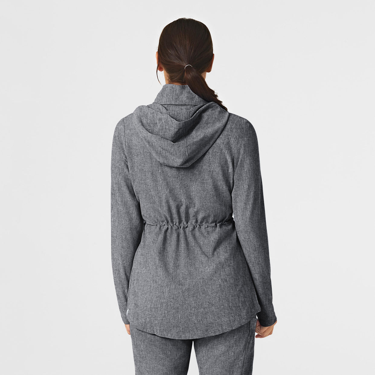 WonderWink RENEW Women's Convertible Hood Fashion Jacket - Grey Heather