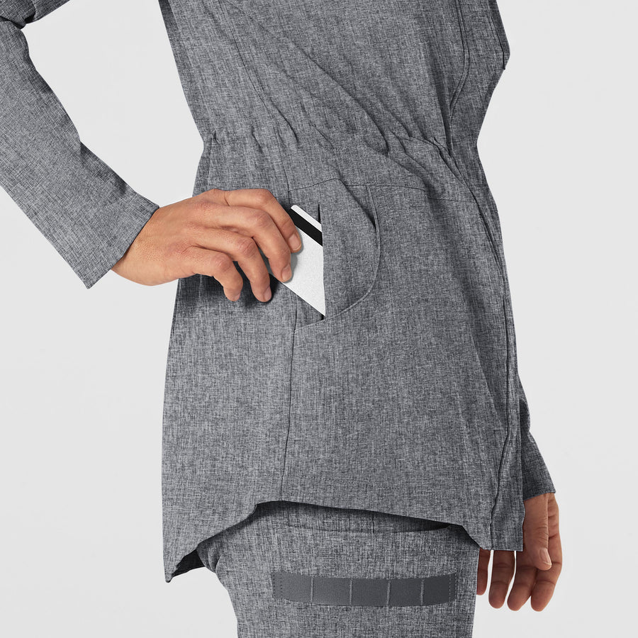 WonderWink RENEW Women's Convertible Hood Fashion Jacket - Grey Heather