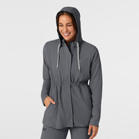 WonderWink RENEW Women's Convertible Hood Fashion Jacket - Pewter