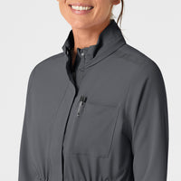 WonderWink RENEW Women's Convertible Hood Fashion Jacket - Pewter