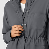 WonderWink RENEW Women's Convertible Hood Fashion Jacket - Pewter