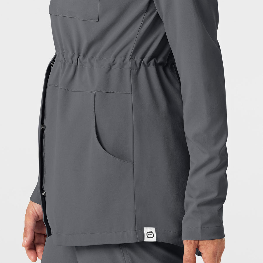 WonderWink RENEW Women's Convertible Hood Fashion Jacket - Pewter