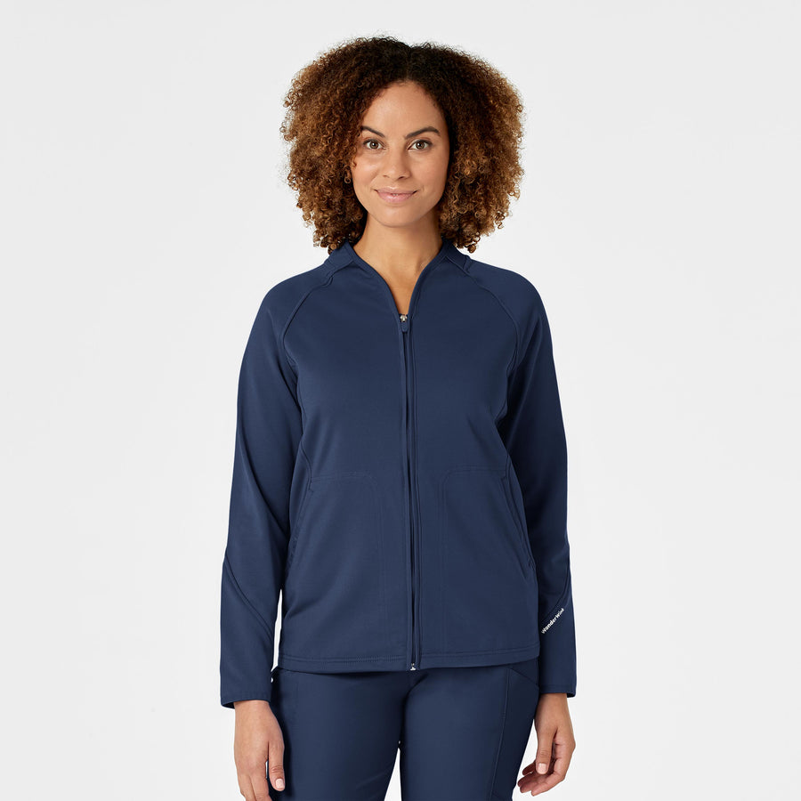 Women's Fleece Full Zip Jacket - Navy