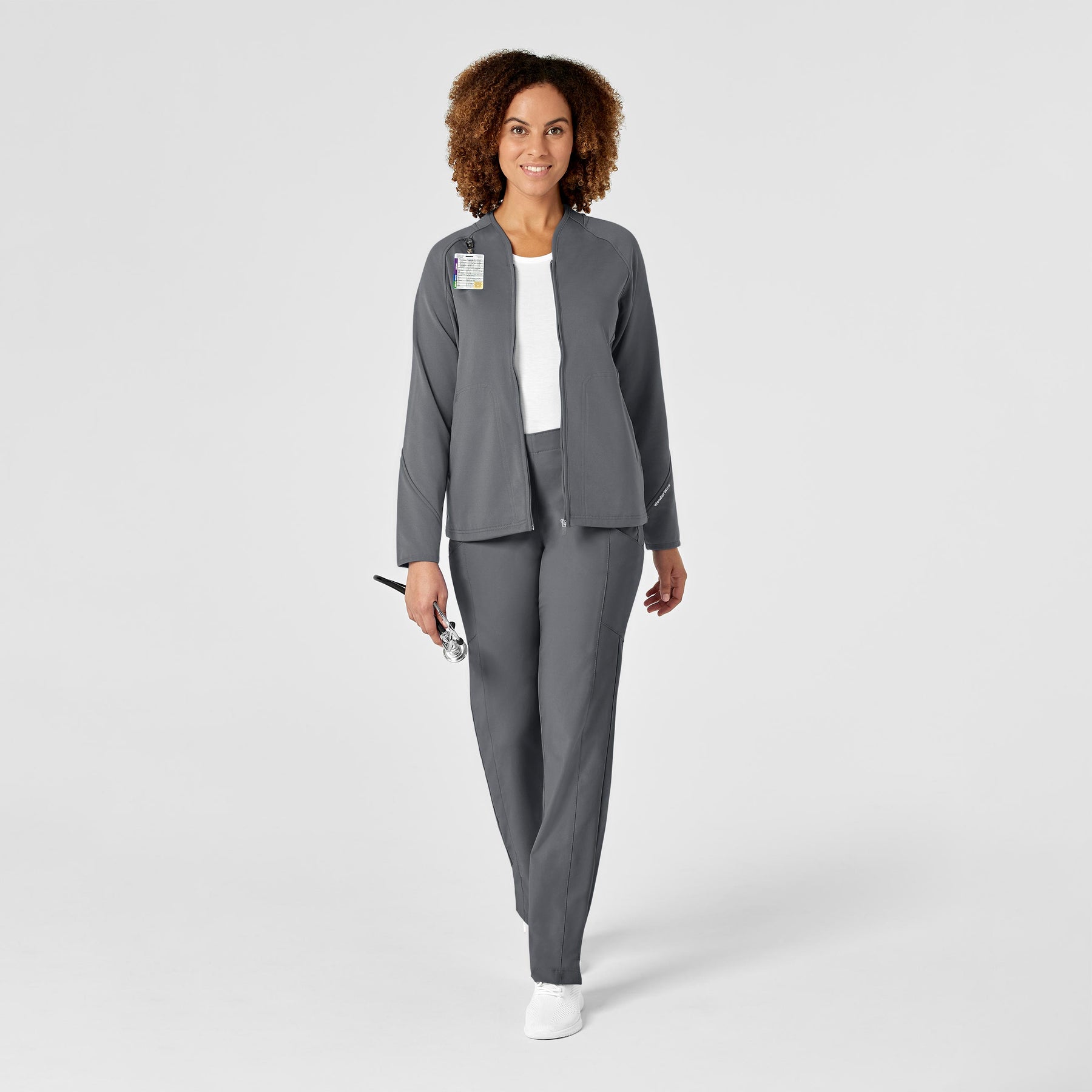 Women's Fleece Full Zip Jacket - Pewter