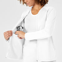 Women's Fleece Full Zip Jacket - White