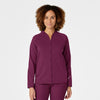 Women's Fleece Full Zip Jacket - Wine