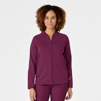 Women's Fleece Full Zip Jacket - Wine