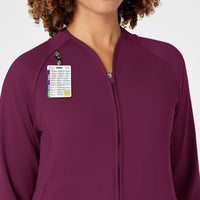 Women's Fleece Full Zip Jacket - Wine