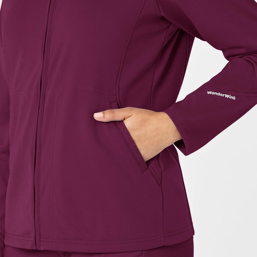 Women's Fleece Full Zip Jacket - Wine